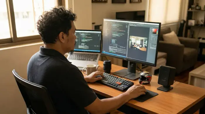 Donald M. Valdez at his developer workstation